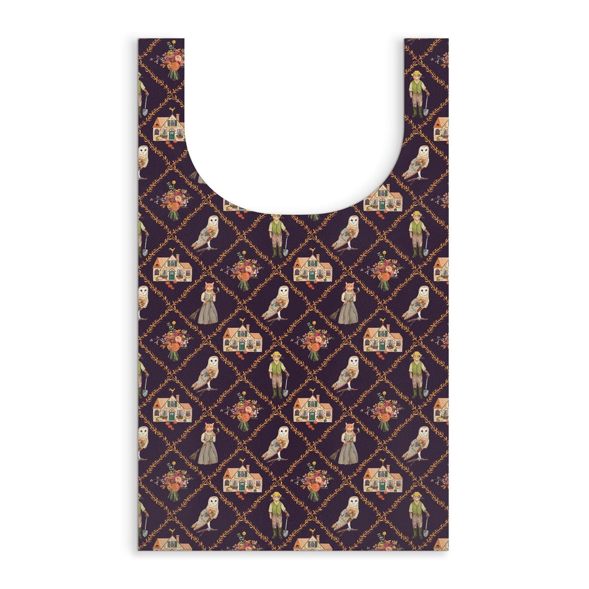 Cottage Cats🍂🐈🍂Packable Nylon Tote💛🧡💛
