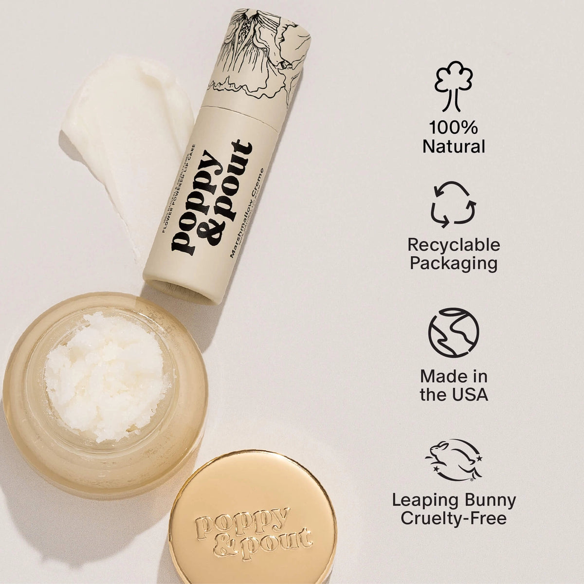 Poppy Pout Lip Balm - Marshmallow Crème🍦